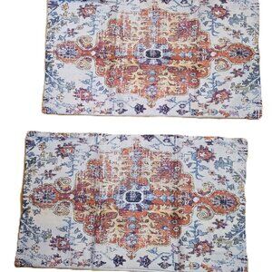 Multicolor Boho/Ethnic Design Pillow Covers. 20" x 12". Set of 2